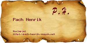 Pach Henrik névjegykártya