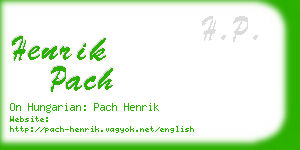 henrik pach business card